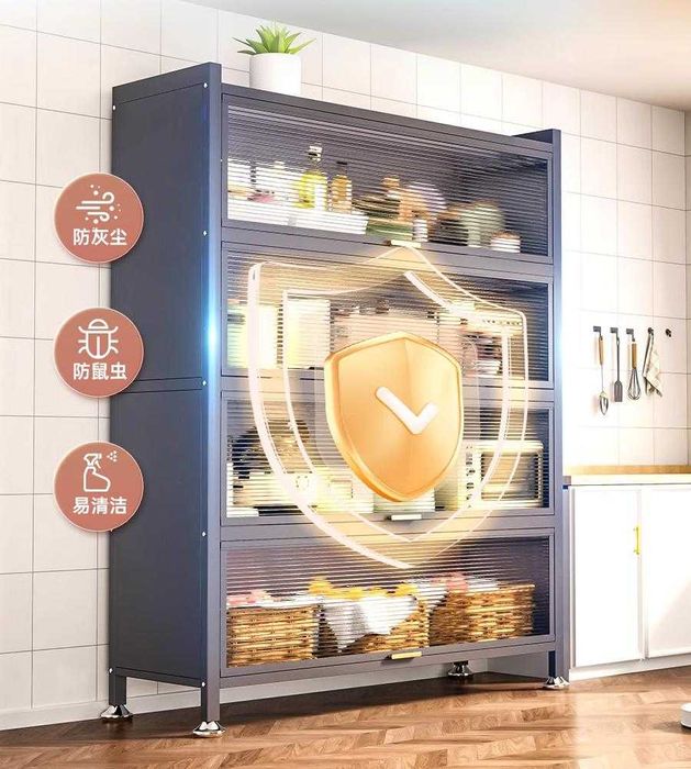 Shkaf oshxona uchun, yuqoriga ochiluvchi eshikli, zamonaviy dizayn