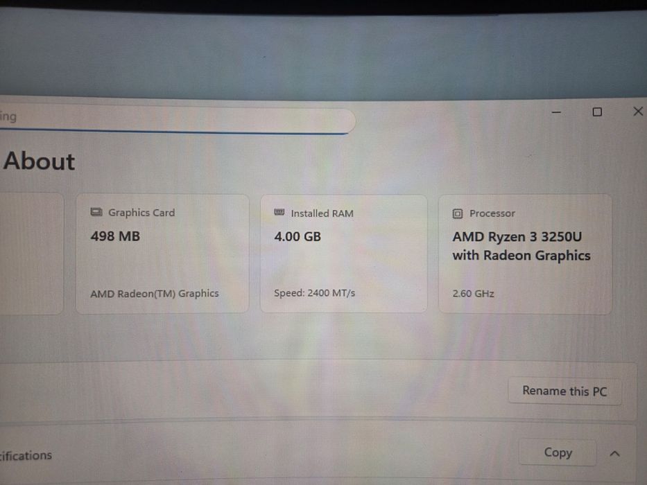 Ryzen 3 3250U 4GB DDR4