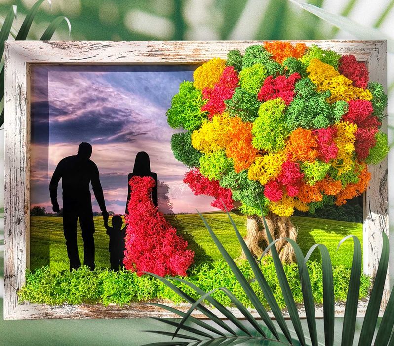 Дървото на живота с естествен скандинавски мъх, размер 30см