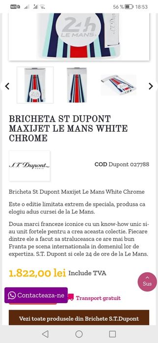 Bricheta originala ST DUPONT editie limitata LE MANS24