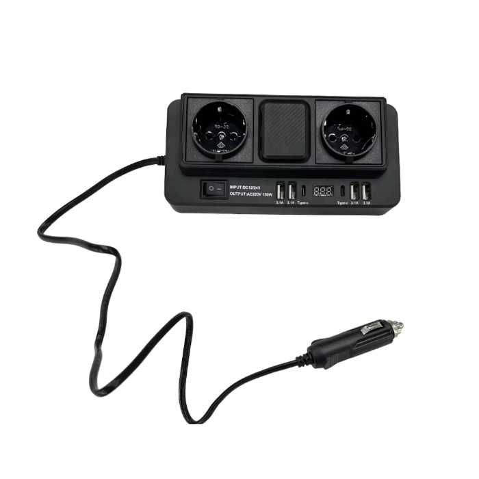 Преобразувател на напрежение от 12V 24V на 220V за коли бусове камиони