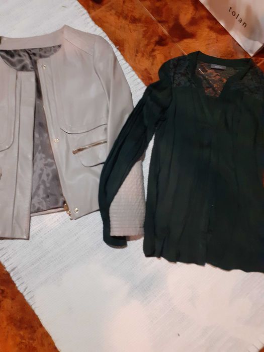 Geacă de piele dama si bluza mărime 36