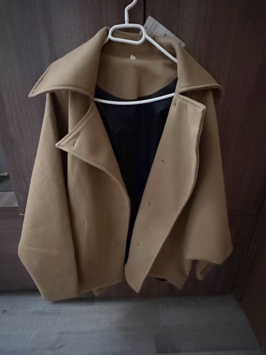 Кафяво палто Shein