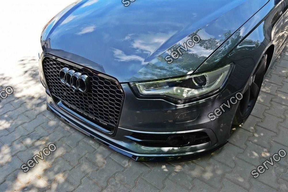 Prelungire splitter bara fata Audi A6 C7 4G S-Line 2011-2014 v3 - Maxton Design