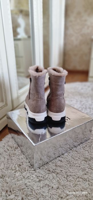 Зимние ботинки натуральная замша