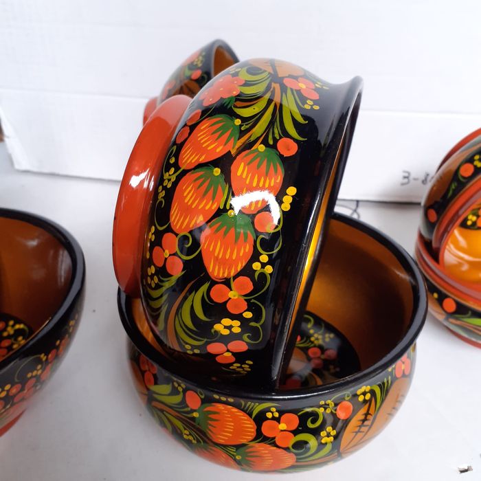 Продам деревянные чашки хохломской роспись