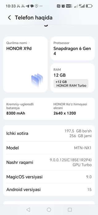 HONOR X9d sotiladi srochna