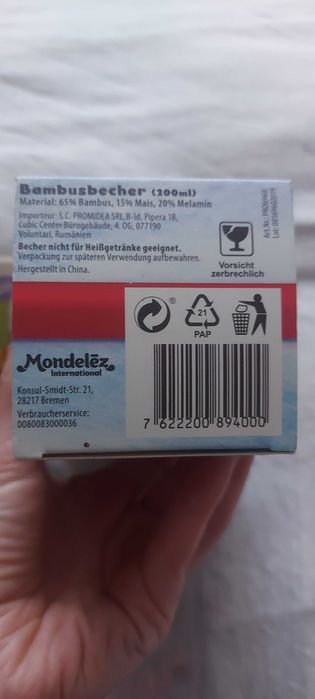 Pahar bambus Milka colecție Angry Birds