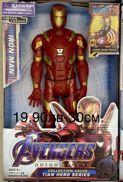 Отмъстителите фигури 6бр./Спайдърмен/Spider-Man/Хълк/Железният/Тор