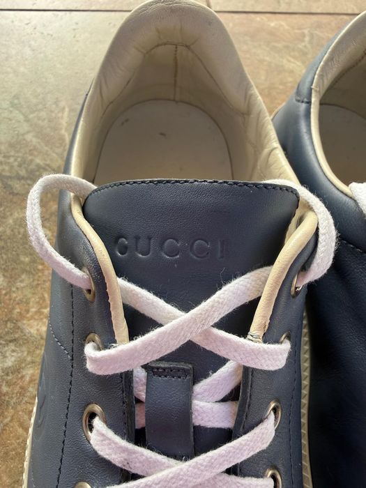 GUCCI incaltaminte, sneakers piele marimea 40 / 40.5 ( 6 UK ) interior 26 cm, culoare albastru