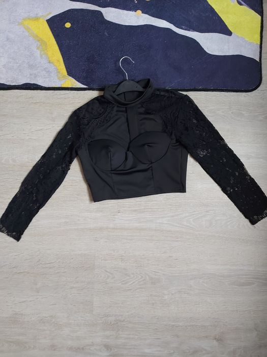 Top tip corset negru