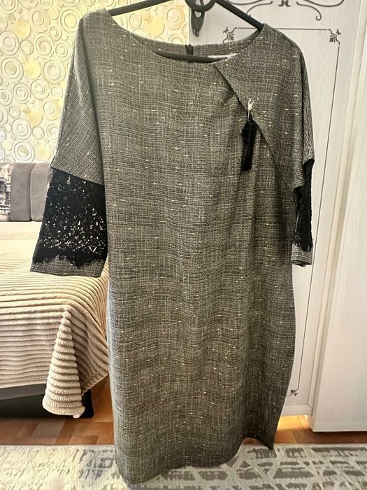 Платье черное, серое
