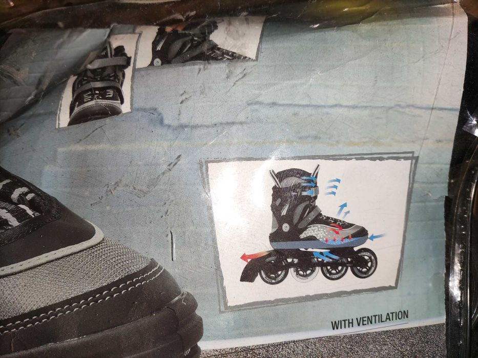 Role in-line cu 4 roti, noi, negre, marimea 45