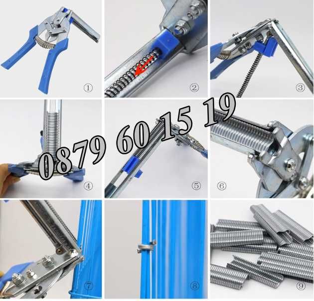 Клещи за връзване на колбаси, луканки, суджуци + 600 скоби