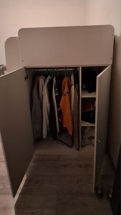 Set mobila dormitor tineret cu pat supraetajat+saltea Dormeo