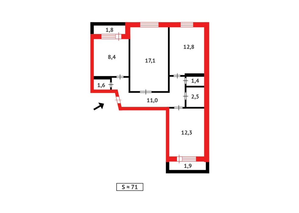 3-х комн. на Горке Дружбы