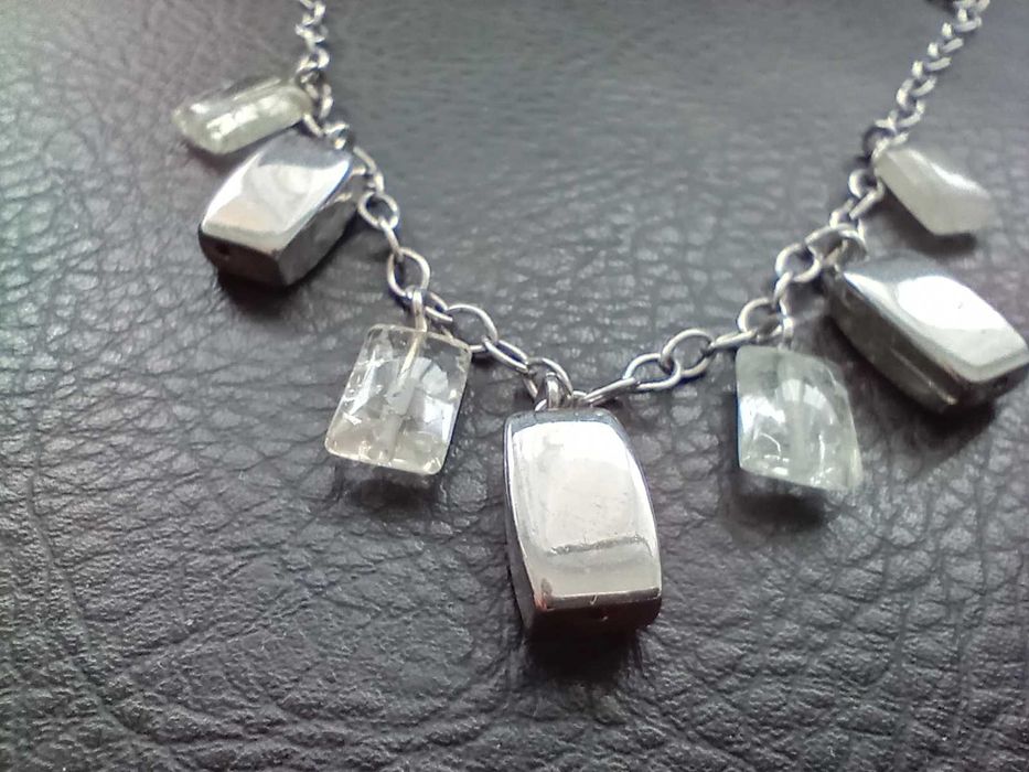 Красиво италианско сребърно колие,38 см.