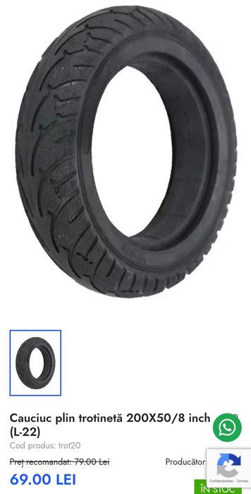 Cauciuc 8.5" și 8" ok
