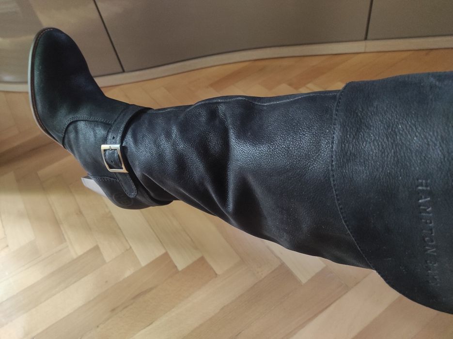 HAMPTON BAYS Дамски ботуши естествен велур