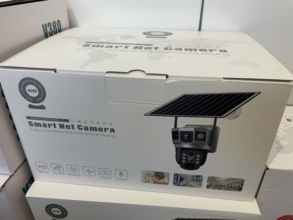 Camera de supraveghere cu panou solar 4G 360 tripla/wifi  10XZOOM