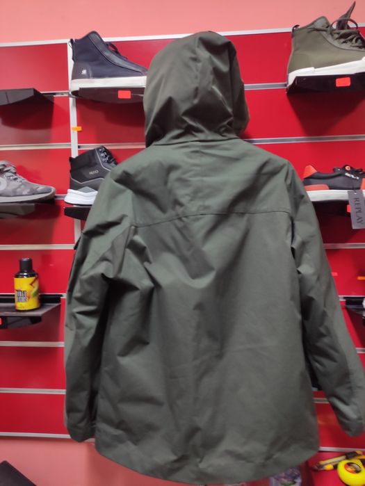 Оригинално яке Replay L къса парка водоустойчиво зелено