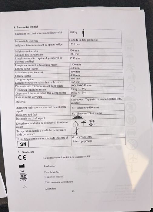 Scaun rulant Vermeiren Eclips X4 90° – rabatabil, pliabil, ca nou