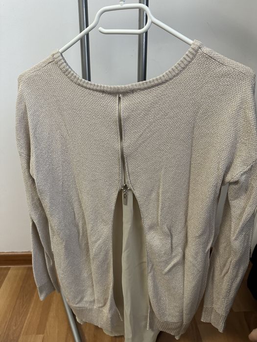 Pulover cusut cu fir auriu Mohito