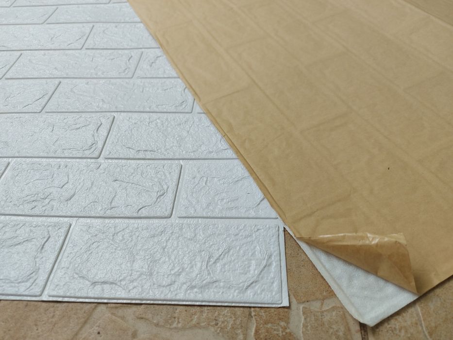 3D самозалепващи се пана бели тухлички