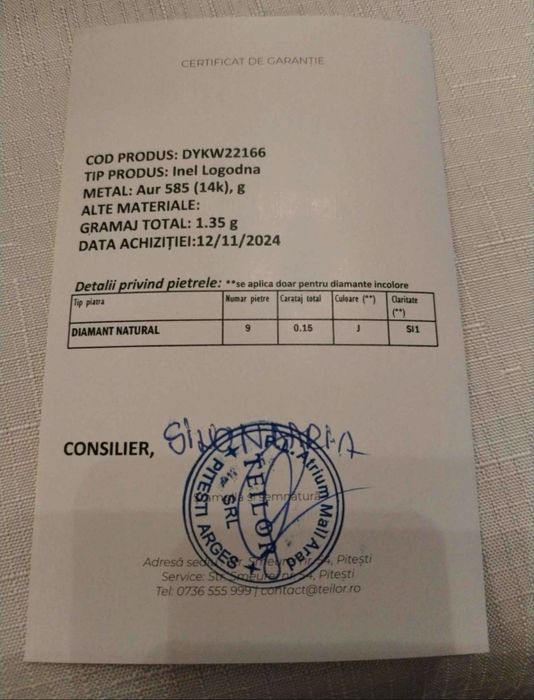 Inel logodna Teilor cu diamante