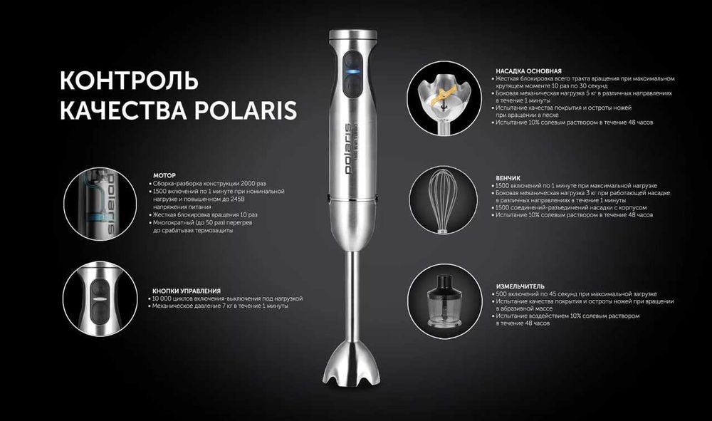 Блендер ручной Polaris PHB 1637AL CUBE
