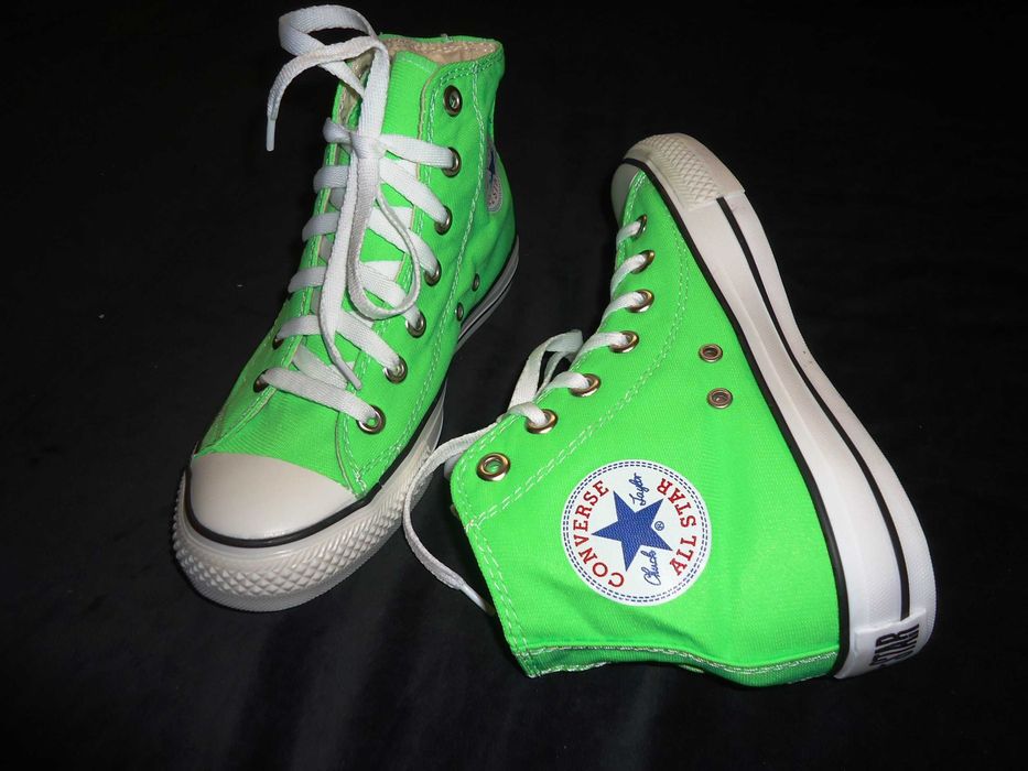 Bascheti verde neon ghete sport tenisi dama Converse