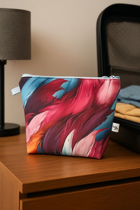 Beauty bag / Borseta impermeabila cosmetice, softhsell, handmade