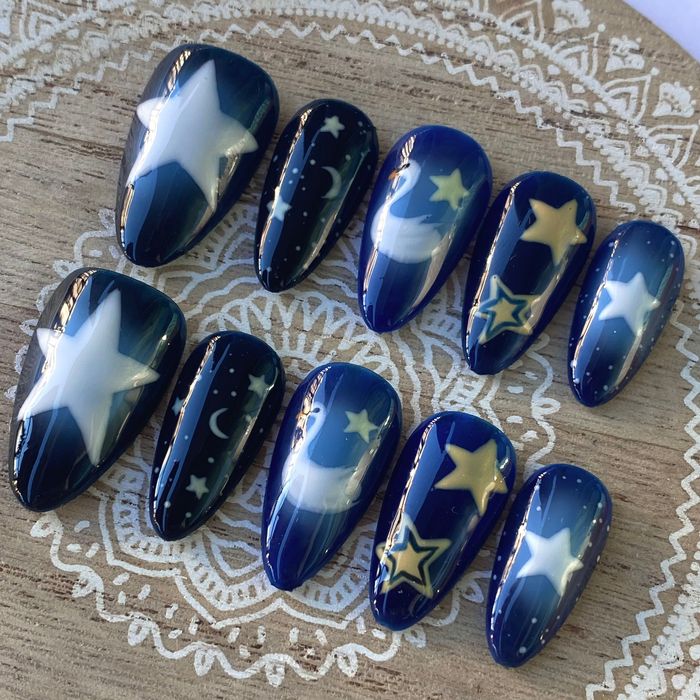 Ръчно рисувани изкуствени нокти press on nails