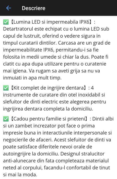 Aparat pentru albirea si lustruirea dintilor, indepartare tartru