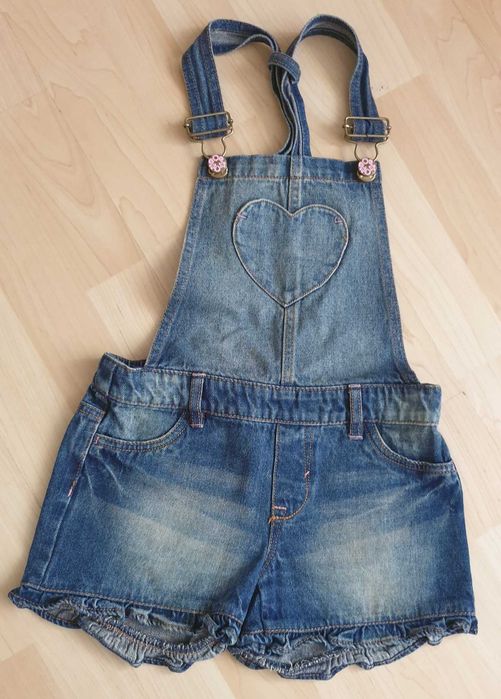 Jeans pantaloni scurti salopetă fete 10-12 ani