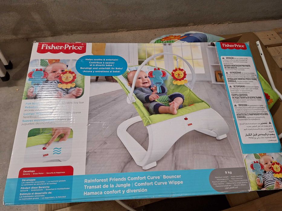 Бебешки шезлонг Fisher Price – Тропическата гора, сгъваем