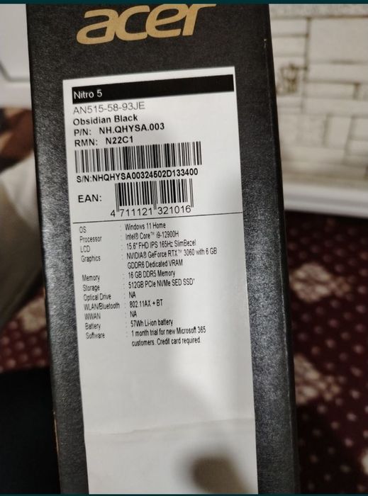 Noutbuk acer core i9