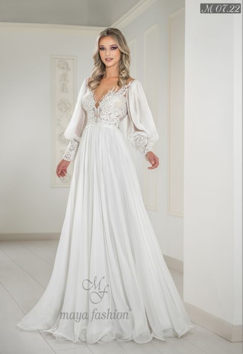 Rochie de mireasă, mătase naturală