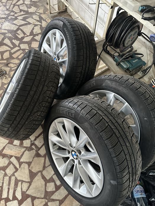 Set 4 jante originale BMW R18 + anvelope Pirelli Sottozero RunFlat 245/50 R18