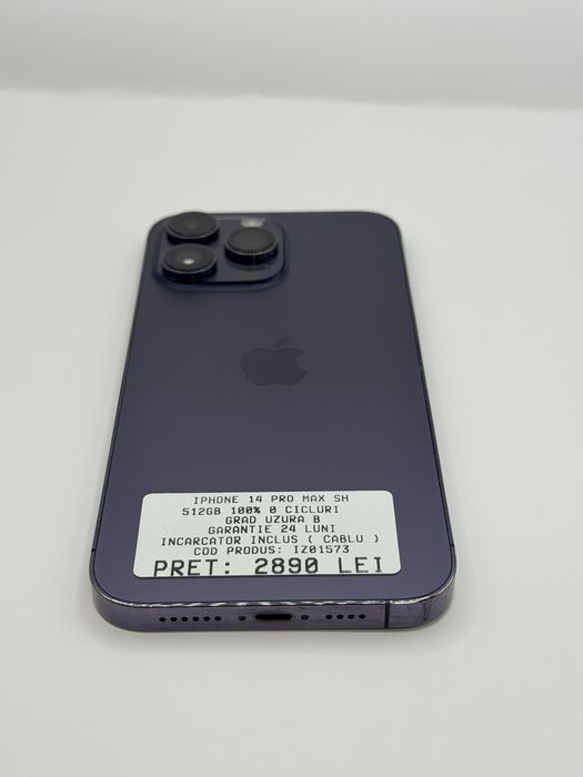 Iphone 14 Pro Max 512GB 100% Mov Garantie Rate BuyBack - iphonezone.ro