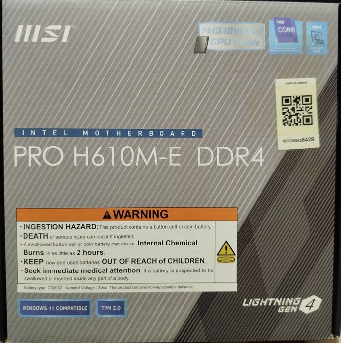 DDR4 MSI Pro H610M-E
