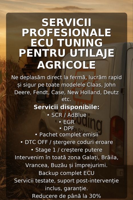 Resoftare DPF, AdBlue, Diagnoză Tractoare, Utilaje Agricole & Camioane