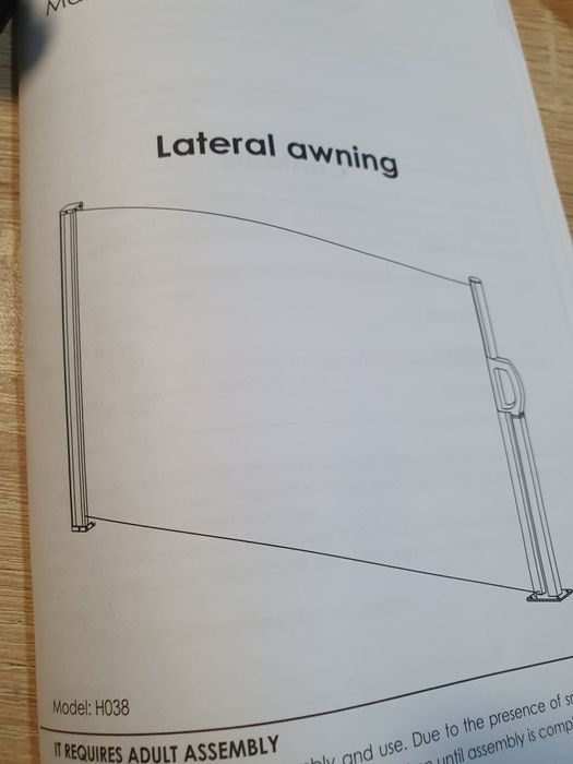 VEVOR Прибираща се странична тента за балкон тераса