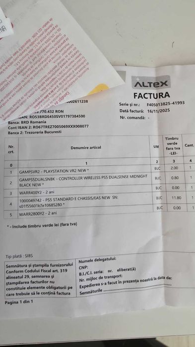 Consola Sony Playstation 5, 1 TB, Disk, 2 controllere, incarcator wireless bonus, cu garantie