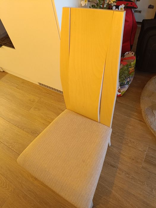 4бр.стол за хранене масивно дърво.Цвят Сонома.