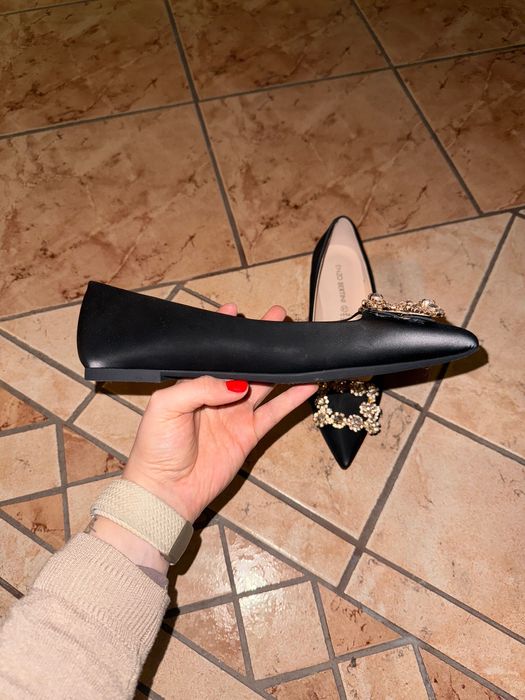 Ballerina negru din piele