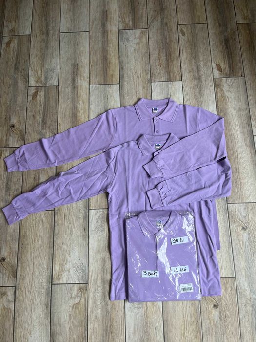 Lichidare stoc magazin copii - Bluze Polo Albe Fete, Lila Unisex - Prețuri sub achiziție!