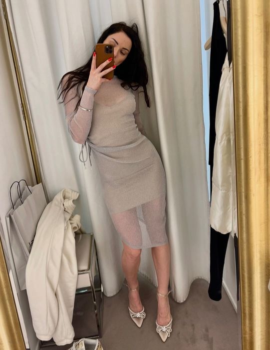 Рокля Patrizia Pepe S сребристa