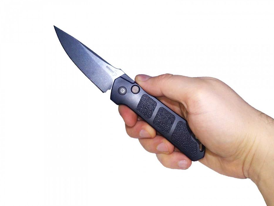 Briceag automatic Boker Plus Kihon Auto, maner aluminiu , lama AUS 8