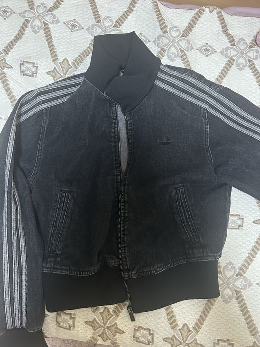 Сиво дънково яке Adidas
